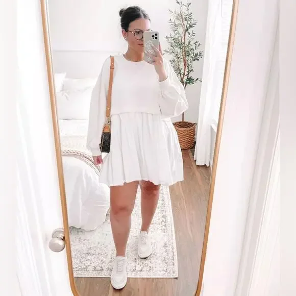 Free People Eleanor Sweatshirt Grey Combo L - Picture 1 of 14